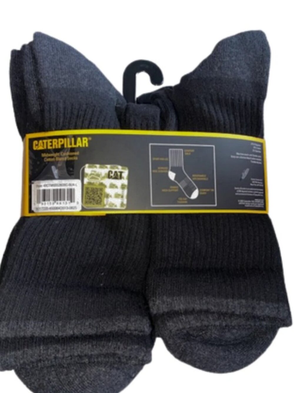 Caterpillar CAT 8 Pair Men's Midweight Cushioned Shortie Crew Length Socks, 8-12 - Picture 3 of 3